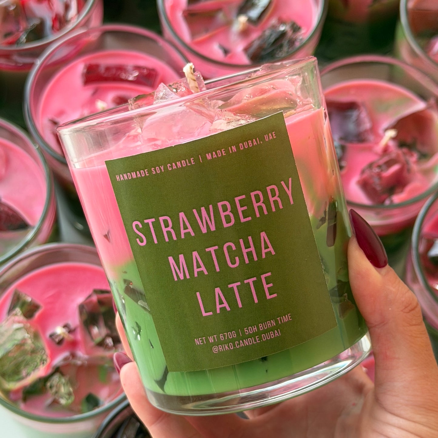 Strawberry matcha latte