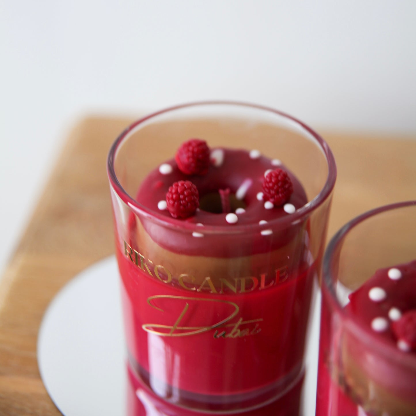 Pink donut candle