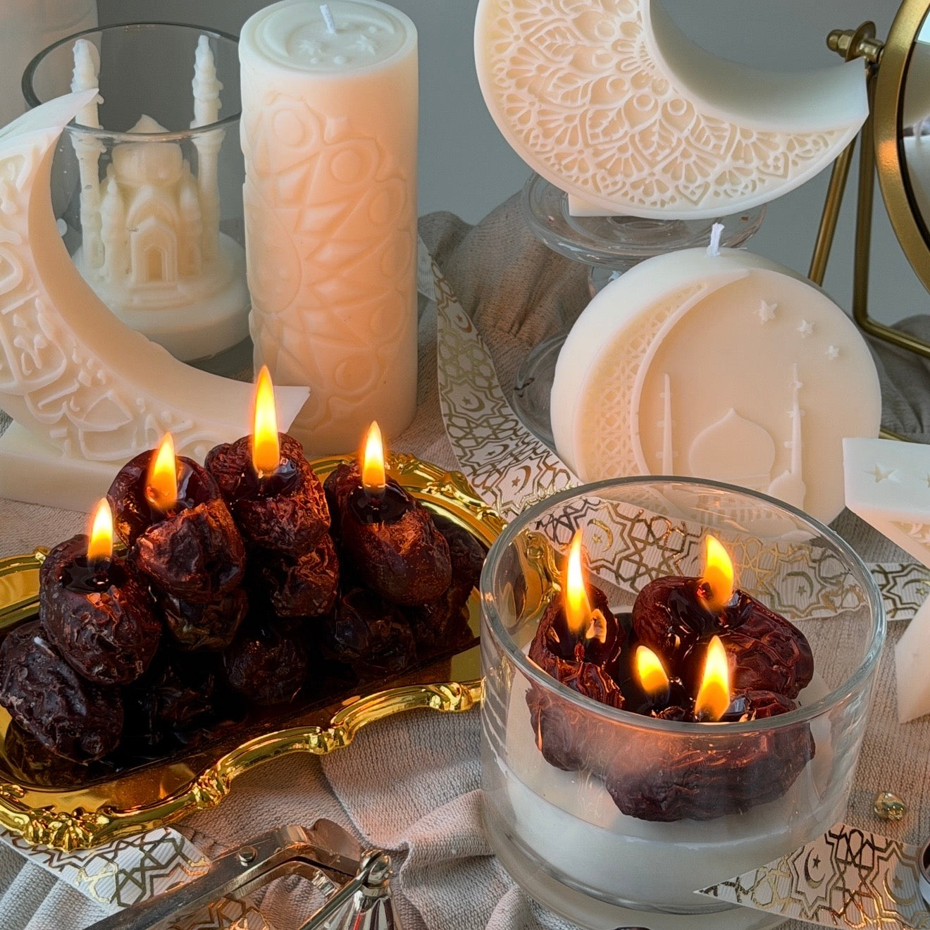 Ramadan Dates in a glass cup