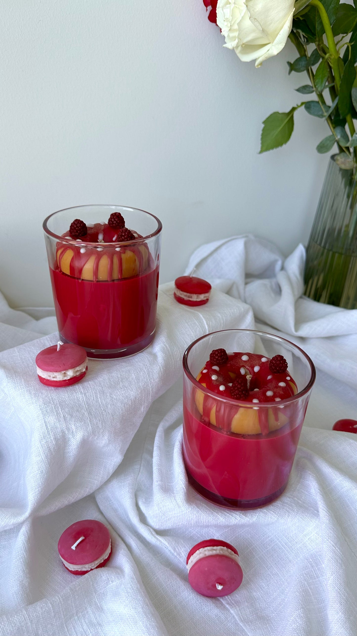 Pink donut candle