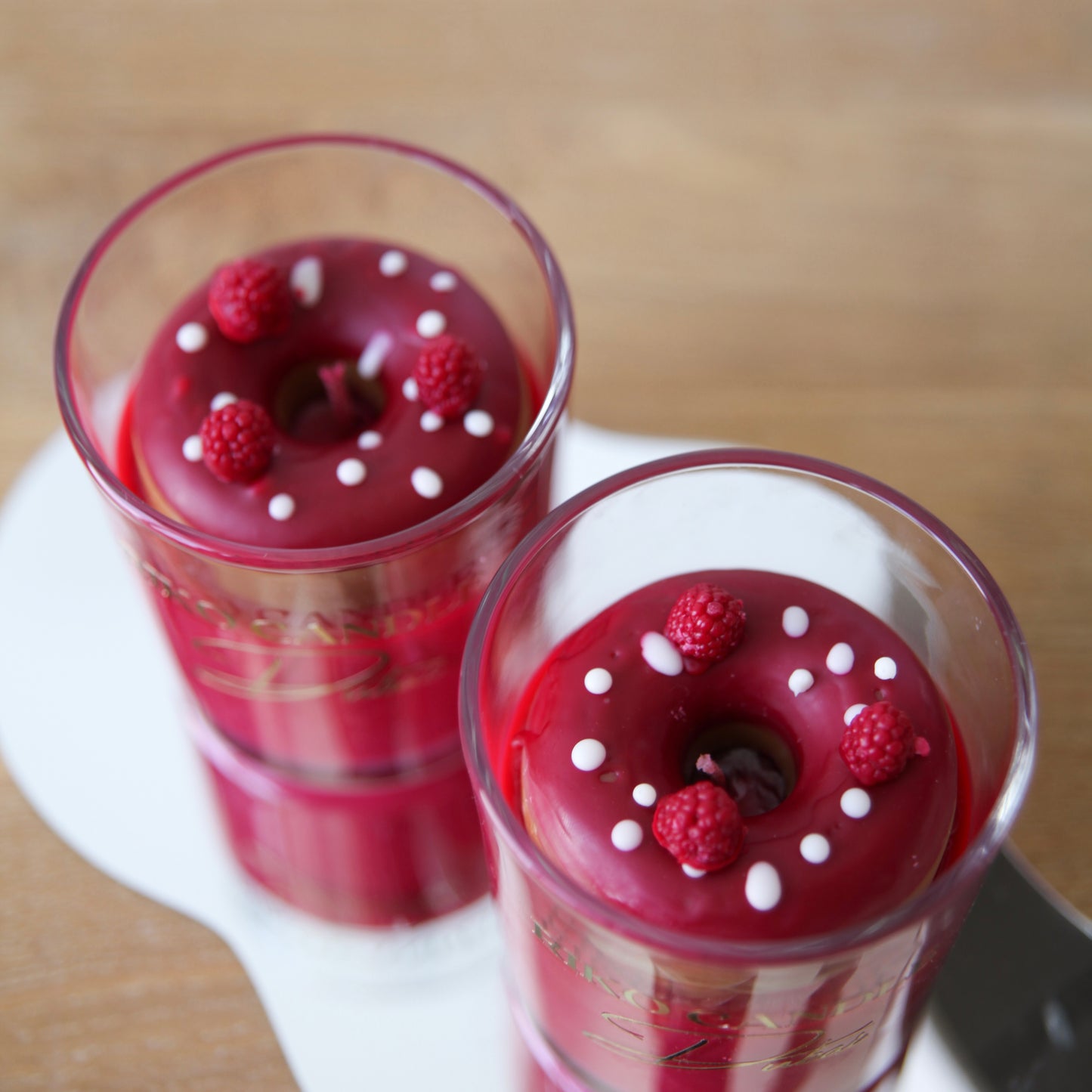 Pink donut candle