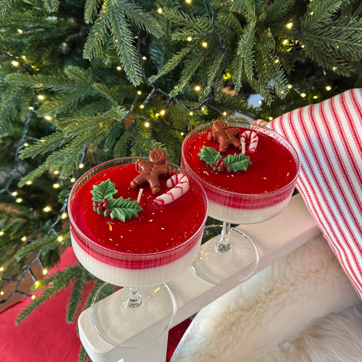 Christmas gel Panna Cotta candle