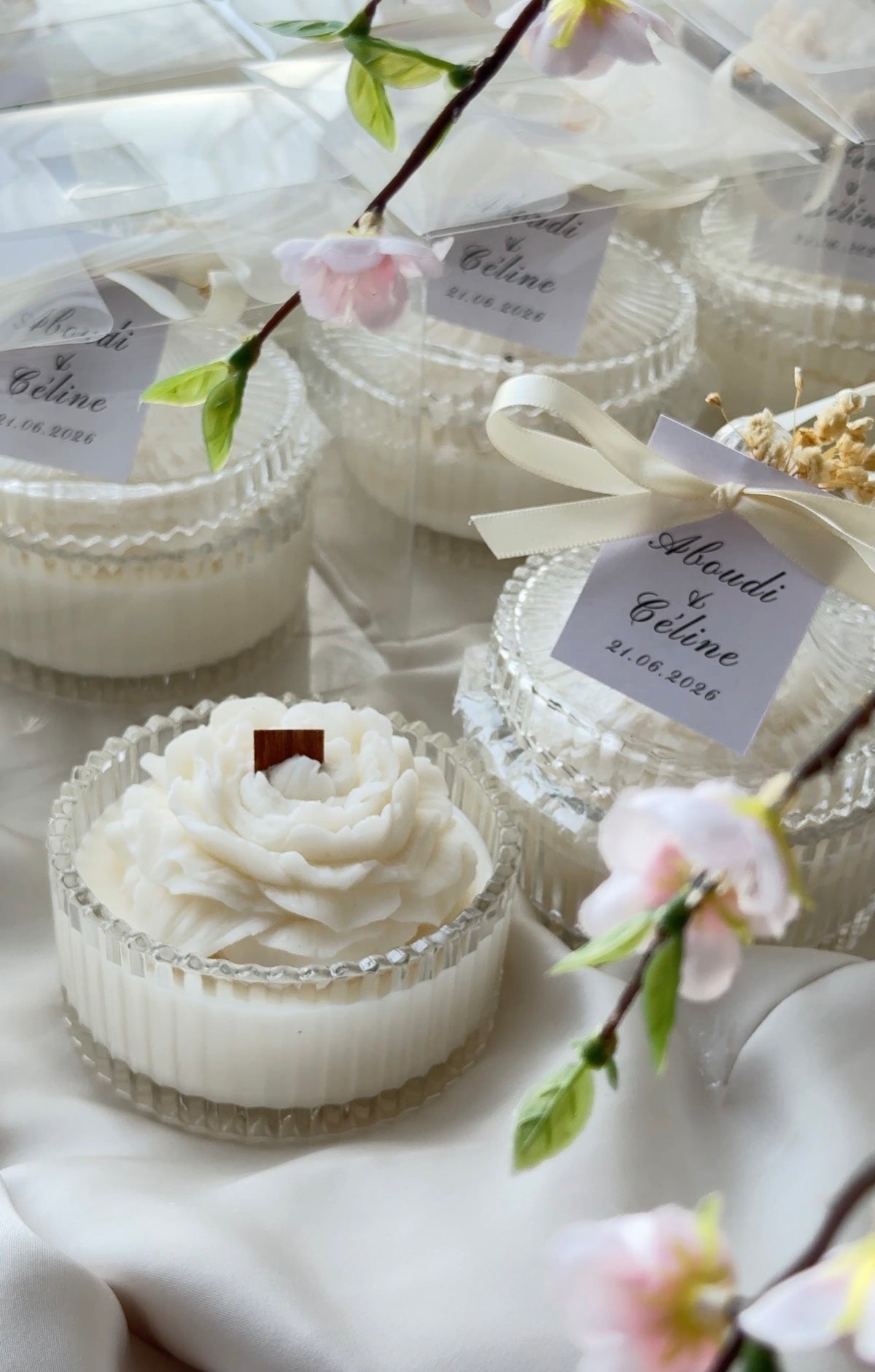 Wedding Peony Candle in a cup