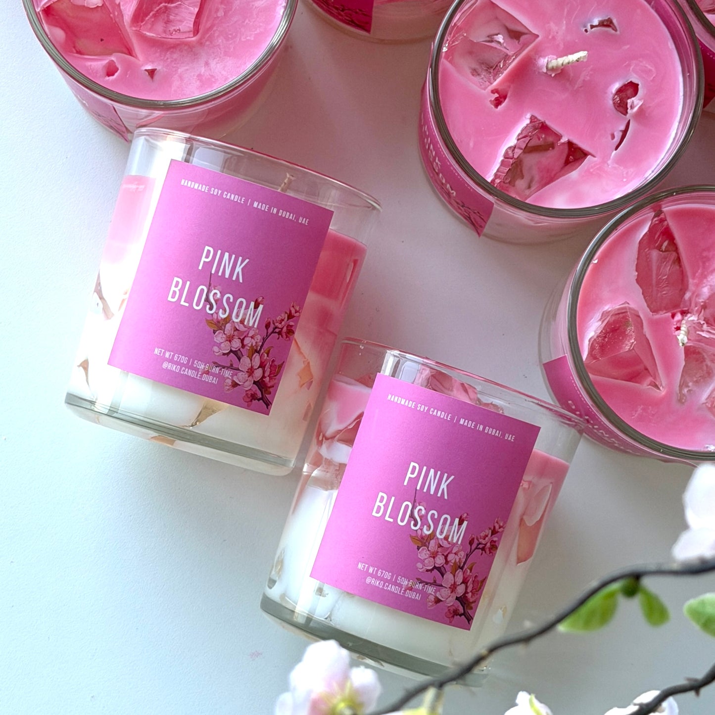Pink Cocktail Candle