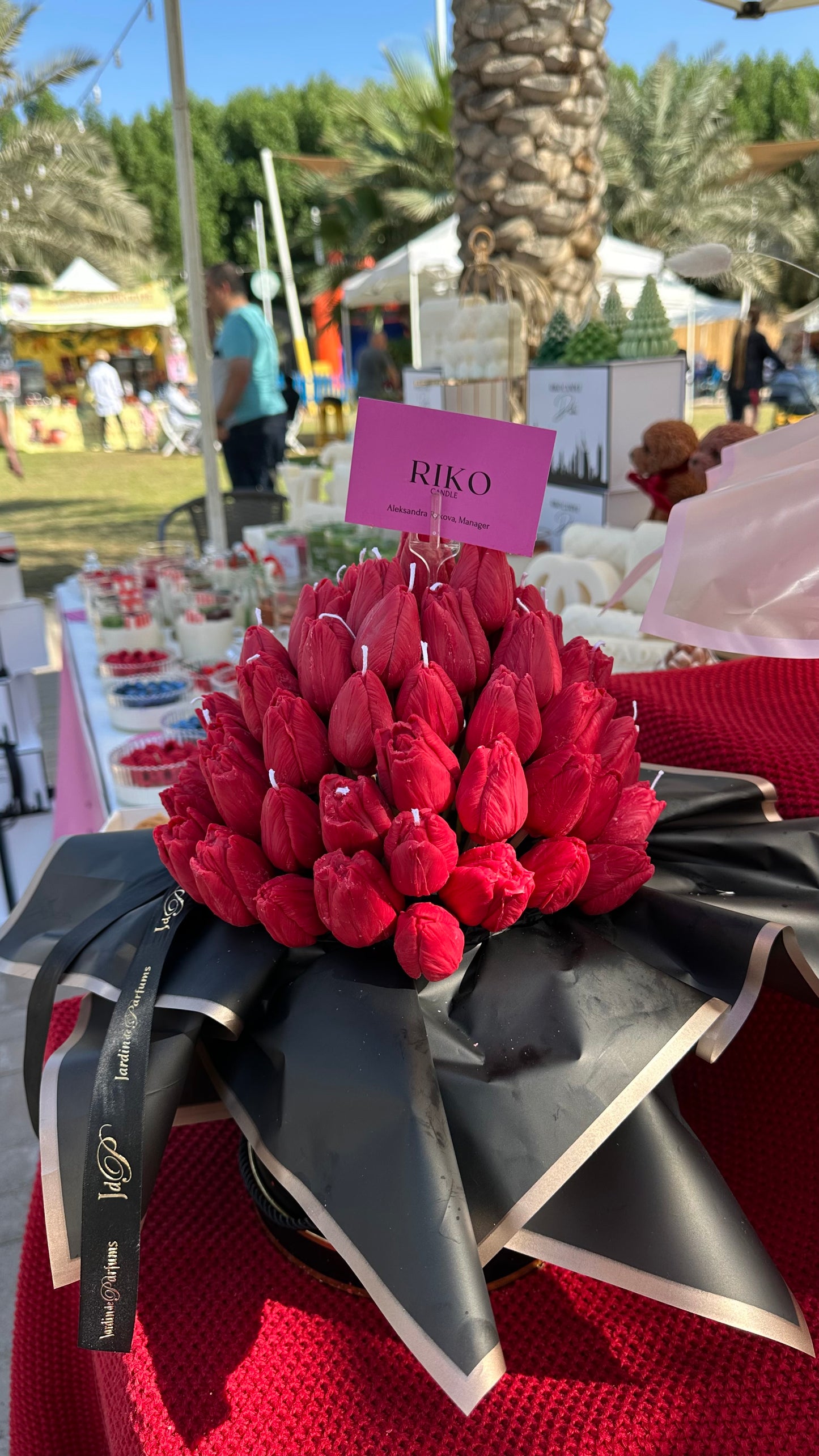 Tulip candle bouquet