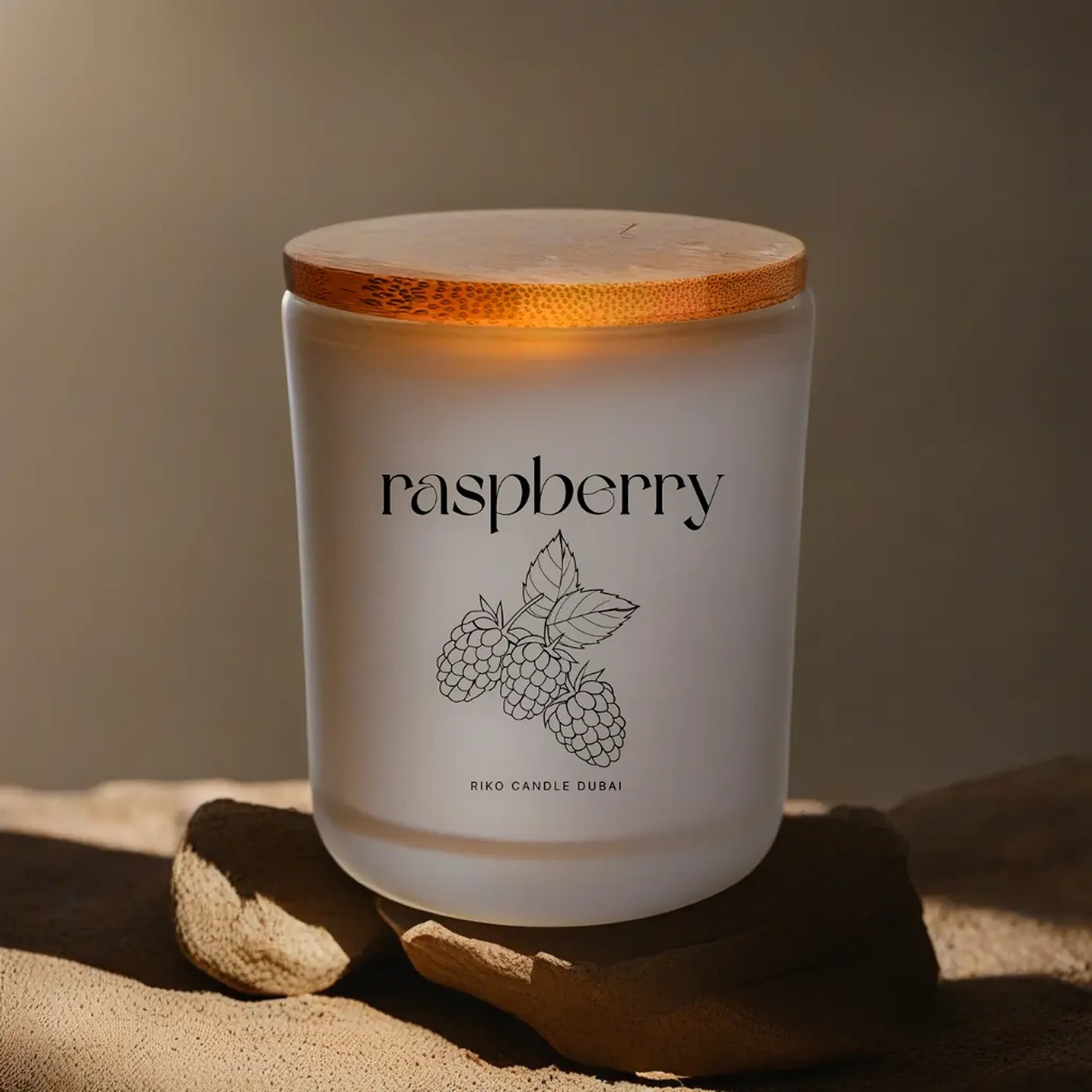 raspberry scented candle